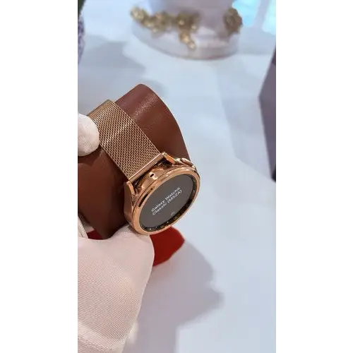 Custom 24k ROSE Gold Plated 47mm Samsung Galaxy Watch 6 Gold Bezel Gray Band