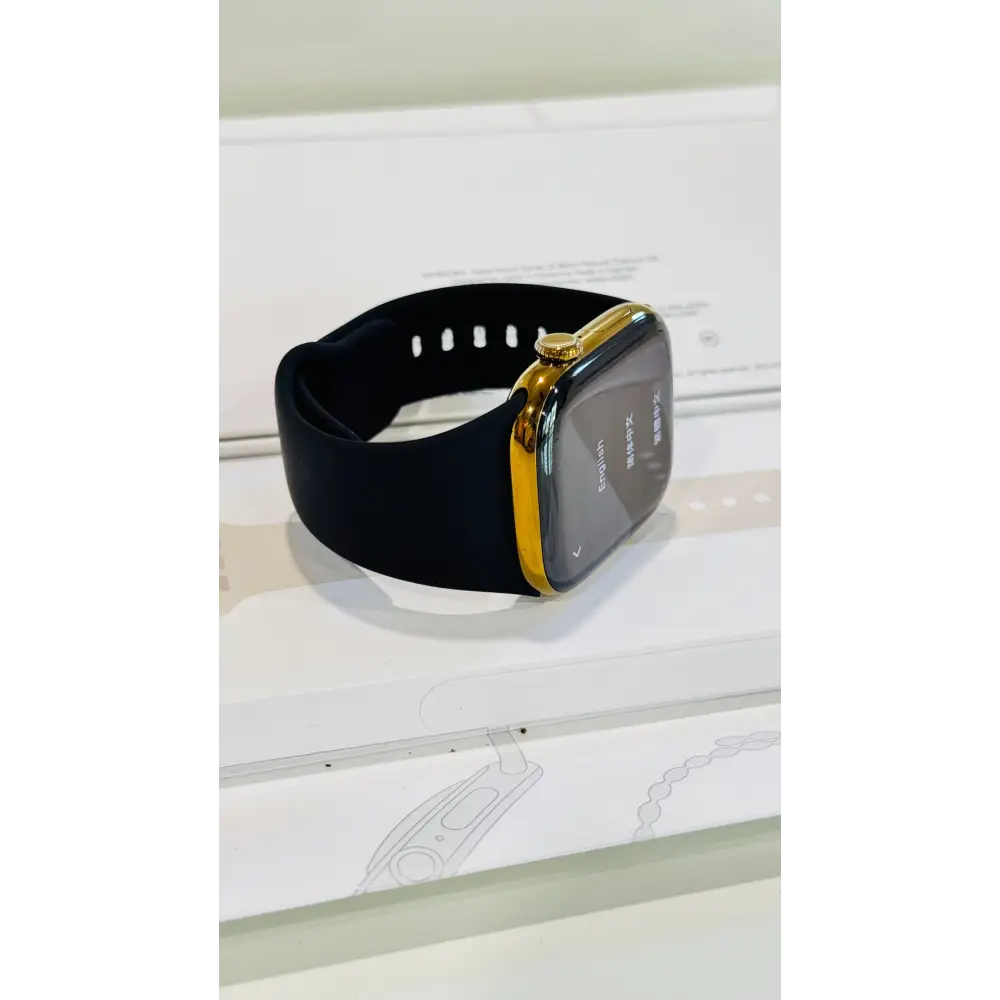 Custom Polished Anodized Bright Gold 46mm Apple Watch Series 10 Titanium – 2024 Release – LTE GPS