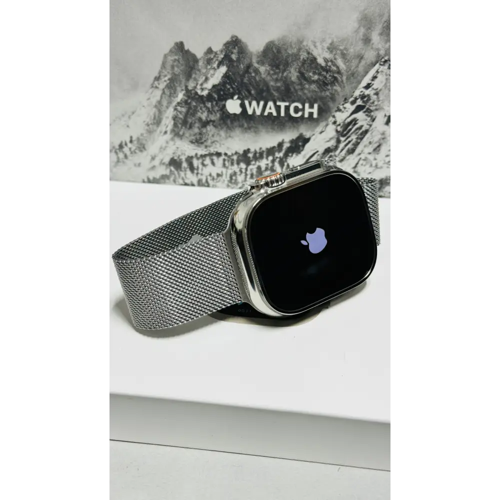 Custom Polished Apple Watch ULTRA 2 49mm with Milanese Loop Band