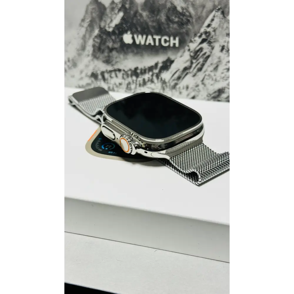 Custom Polished Apple Watch ULTRA 2 49mm with Milanese Loop Band