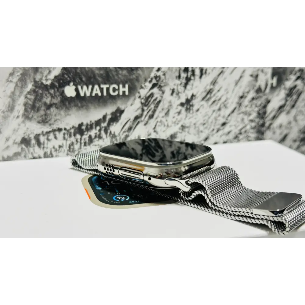 Custom Polished Apple Watch ULTRA 2 49mm with Milanese Loop Band