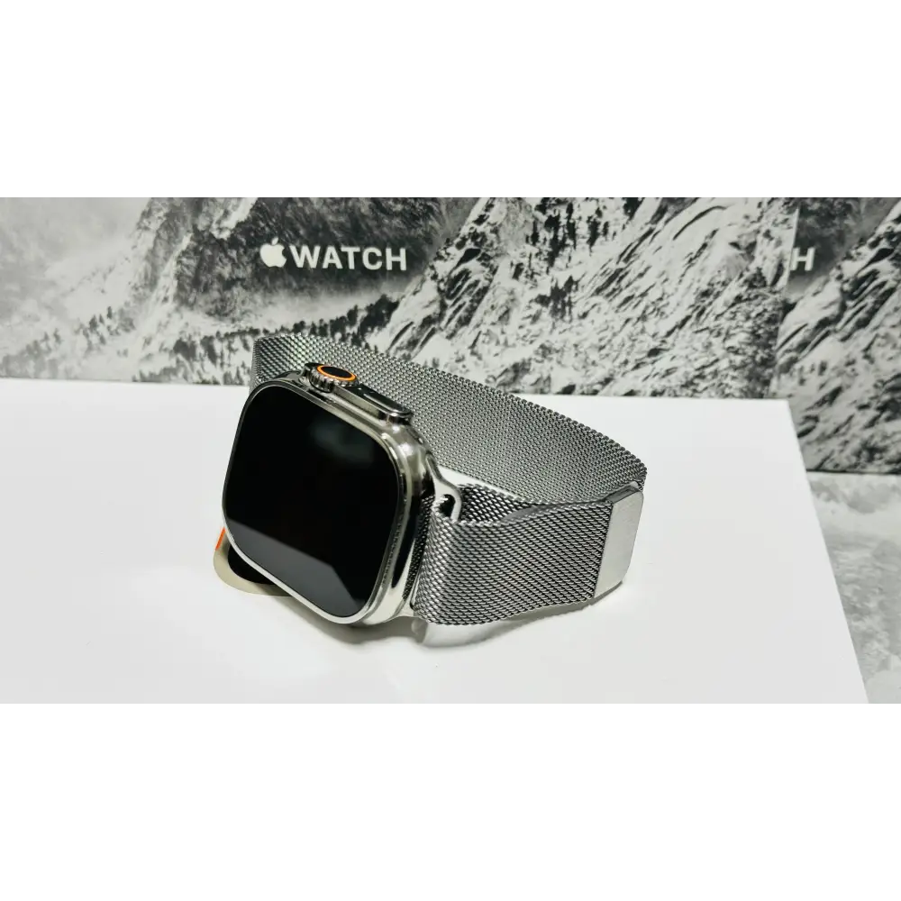 Custom Polished Apple Watch ULTRA 2 49mm with Milanese Loop Band