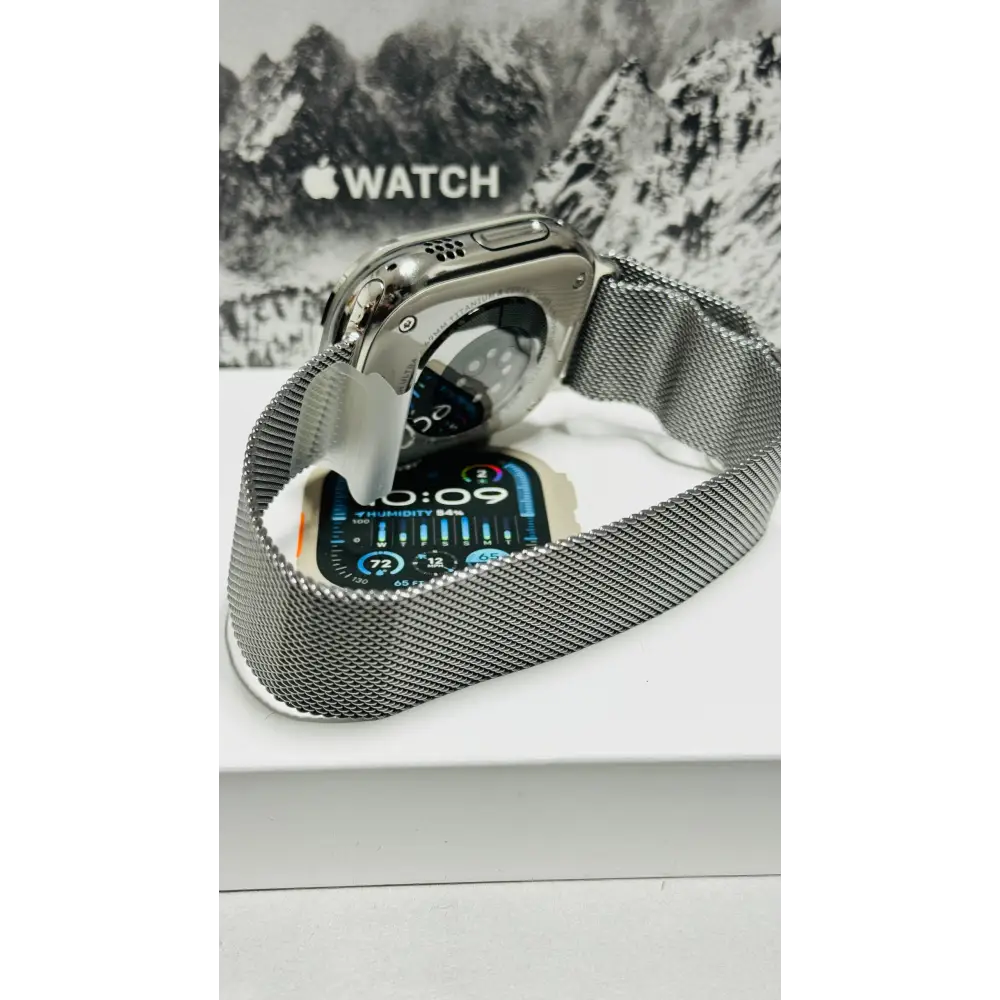 Custom Polished Apple Watch ULTRA 2 49mm with Milanese Loop Band