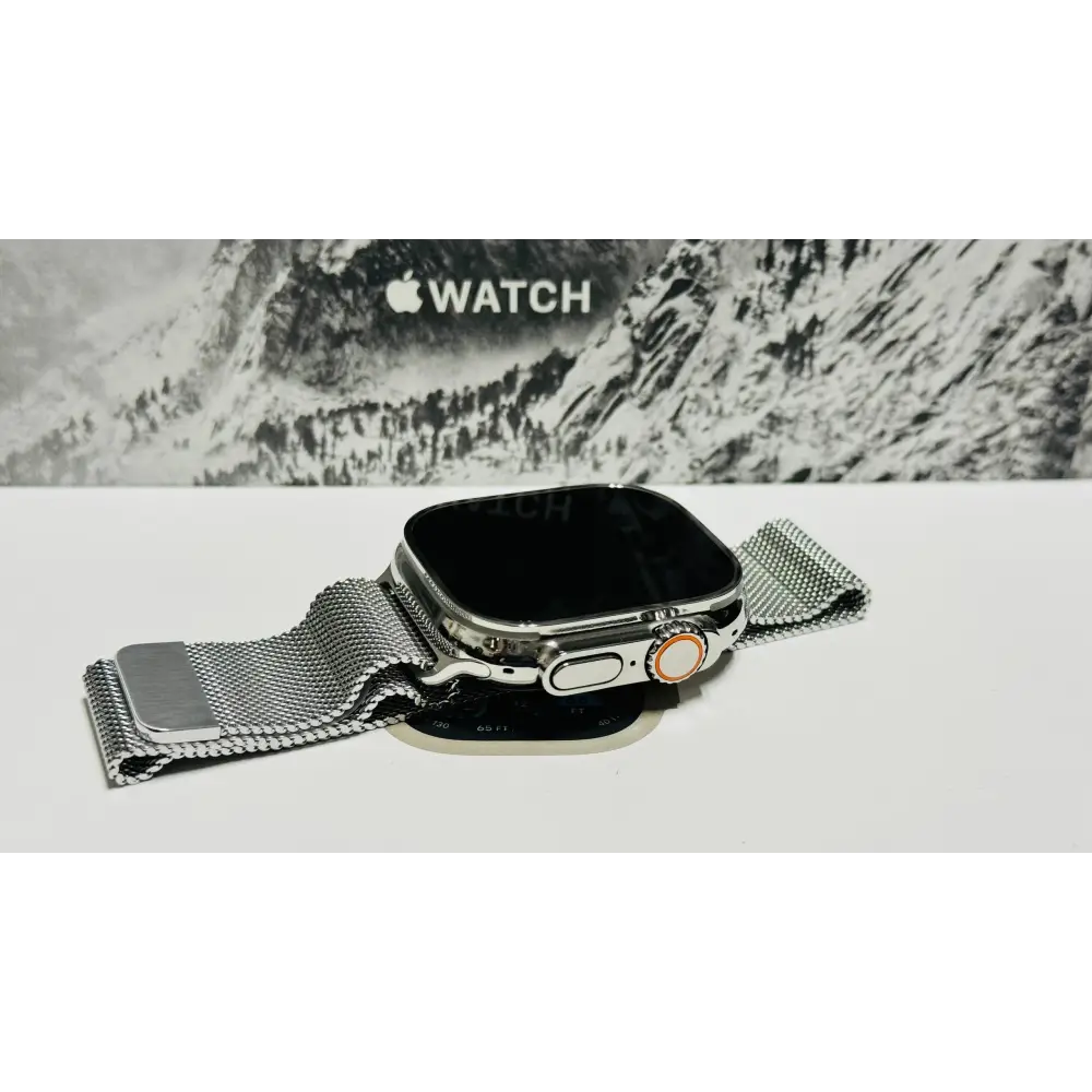 Custom Polished Apple Watch ULTRA 2 49mm with Milanese Loop Band