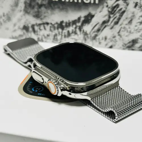 Custom Polished Apple Watch ULTRA 2 49mm with Milanese Loop Band