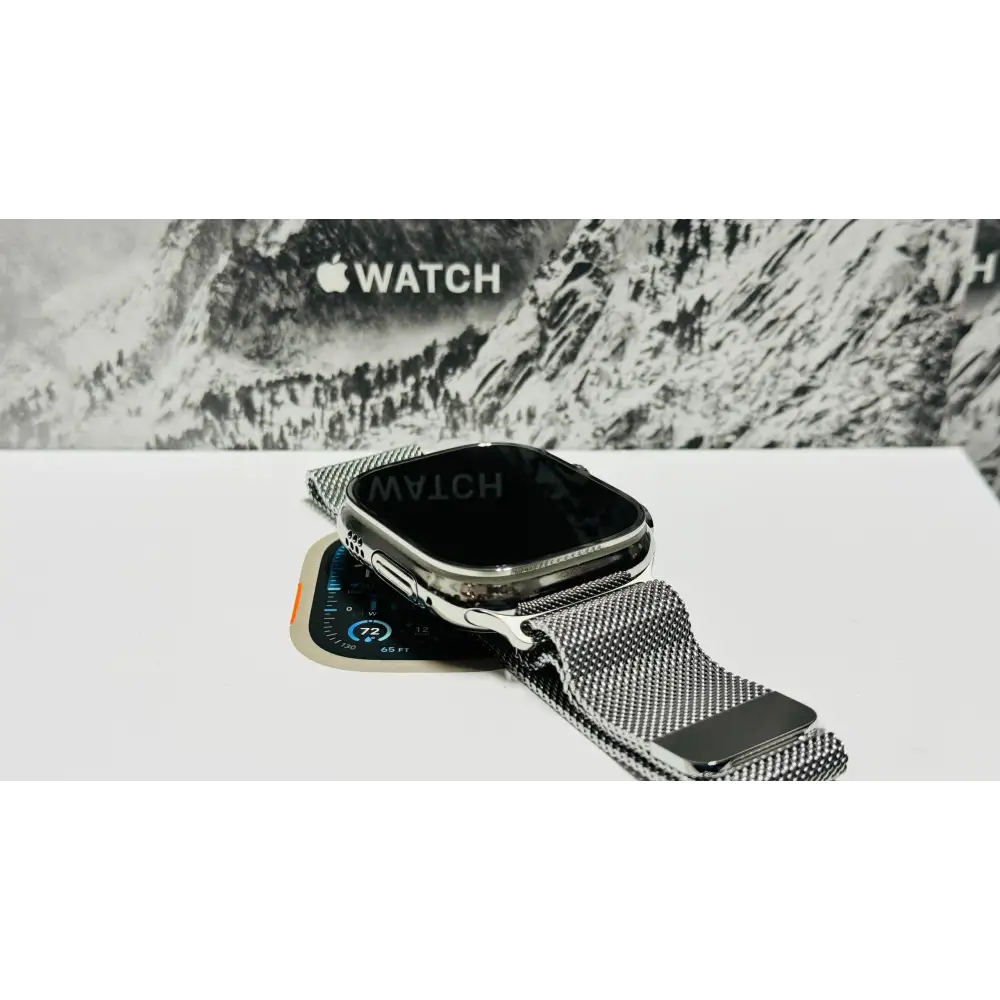 Custom Polished Apple Watch ULTRA 2 49mm with Milanese Loop Band