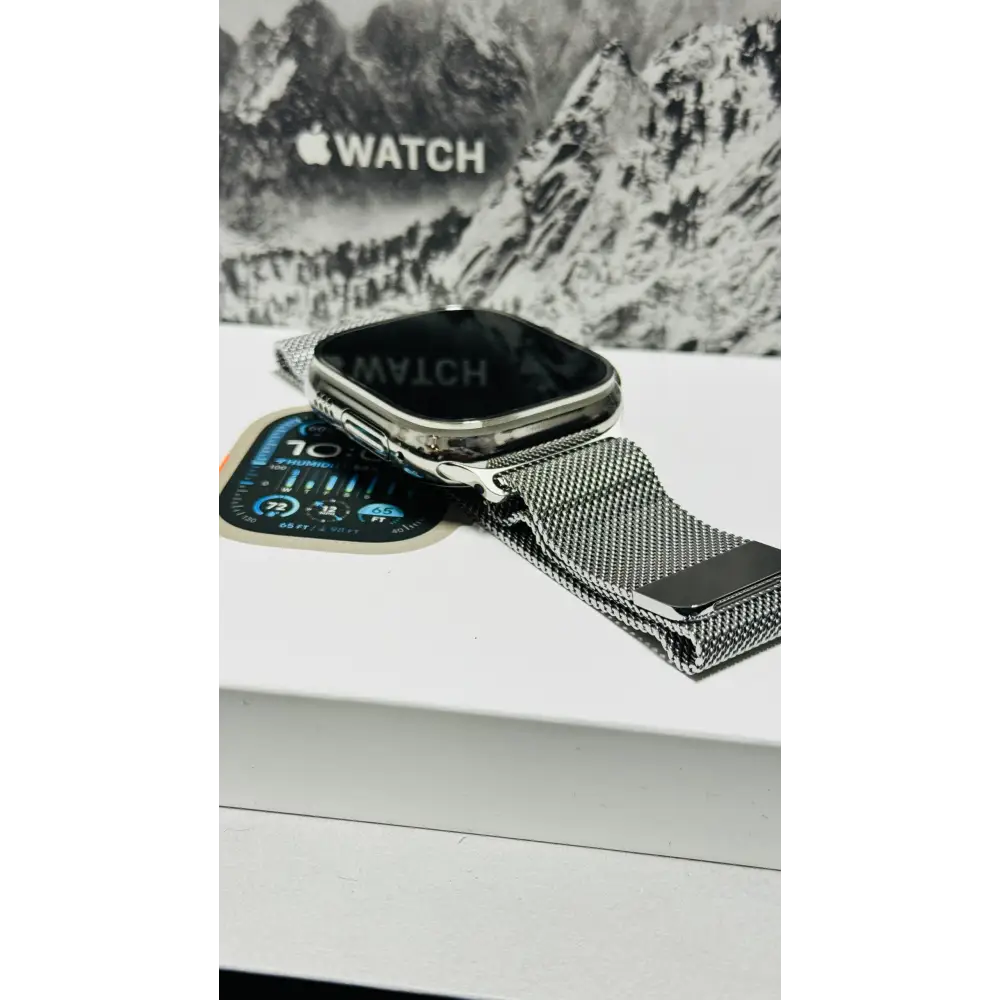 Custom Polished Apple Watch ULTRA 2 49mm with Milanese Loop Band