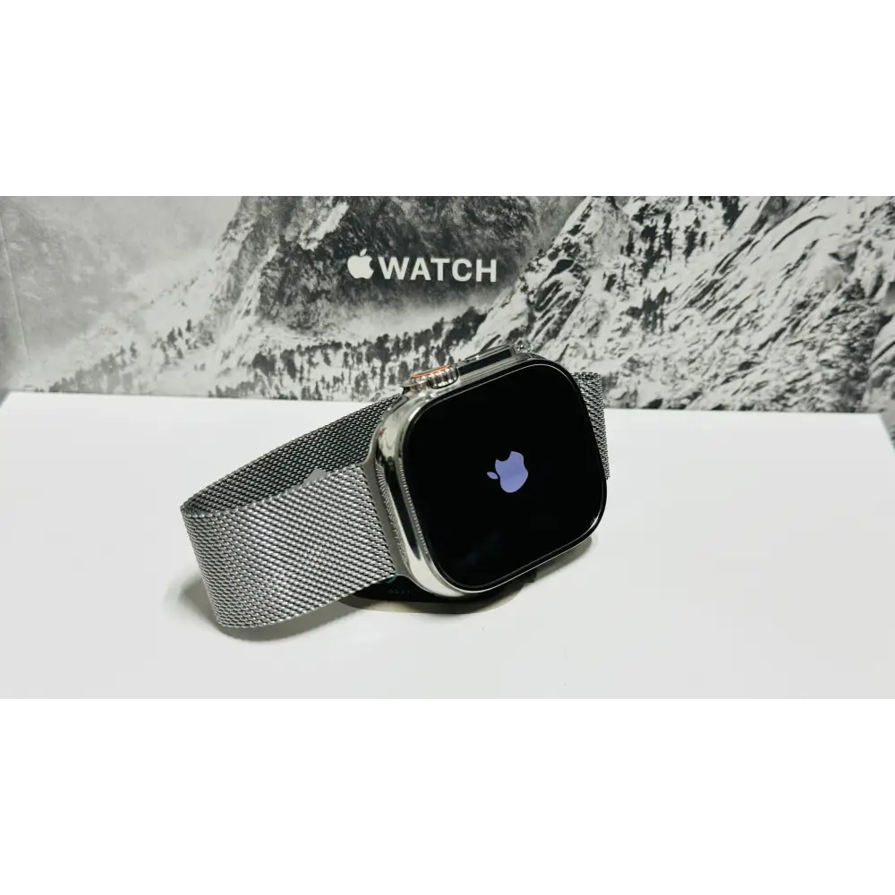 Custom Polished Apple Watch ULTRA 2 49mm with Milanese Loop Band