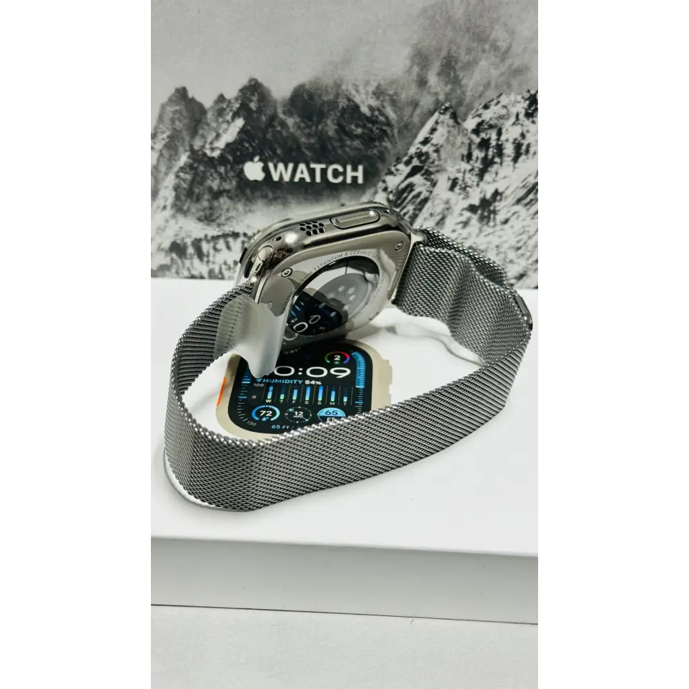 Custom Polished Apple Watch ULTRA 2 49mm with Milanese Loop Band