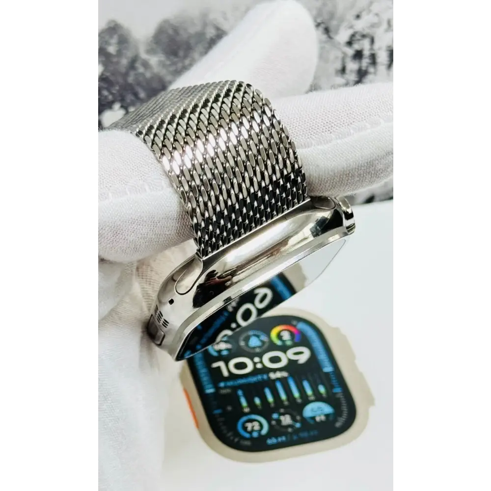 Custom Polished Apple Watch Ultra 3 Polished Milanese Loop