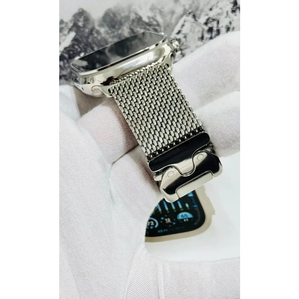 Custom Polished Apple Watch Ultra 3 Polished Milanese Loop