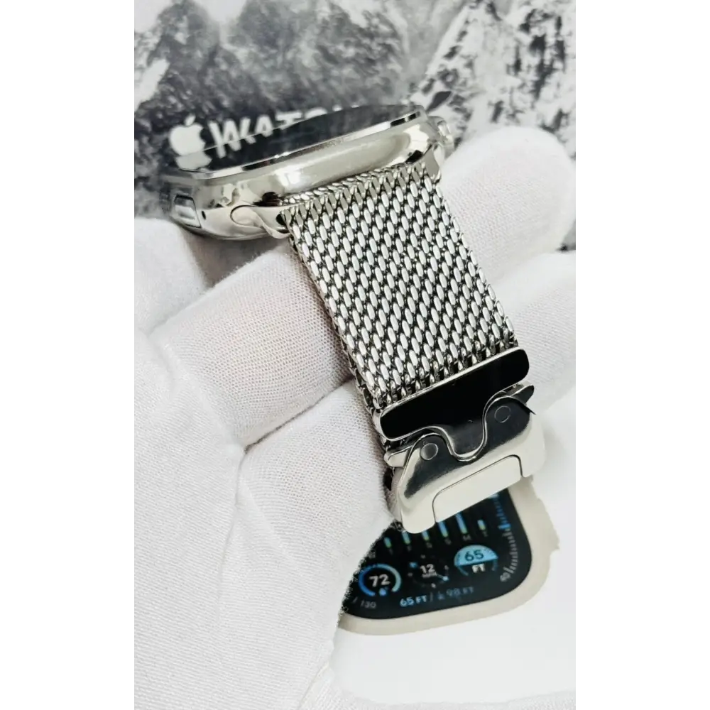 Custom Polished Apple Watch Ultra 3 Polished Milanese Loop