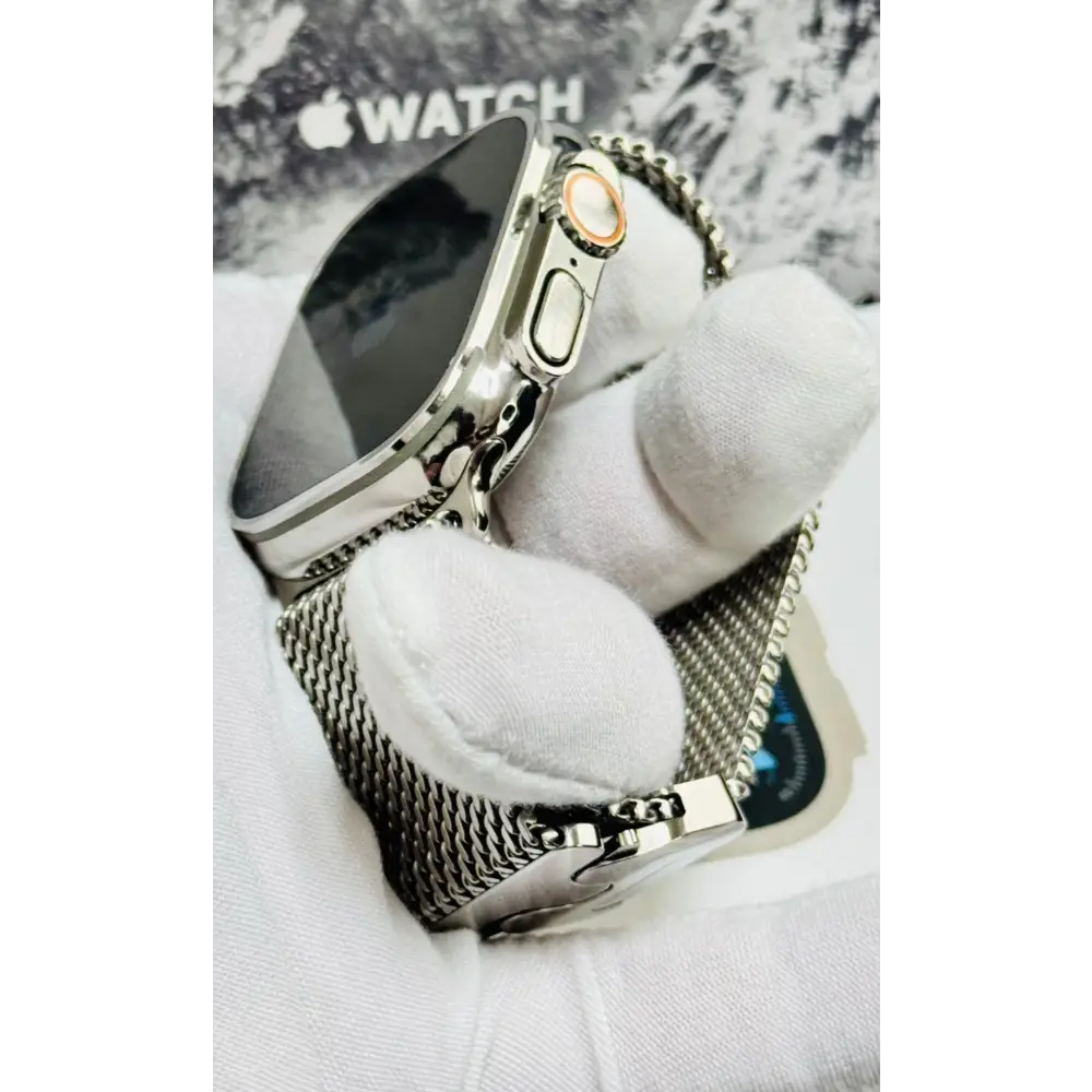 Custom Polished Apple Watch Ultra 3 Polished Milanese Loop