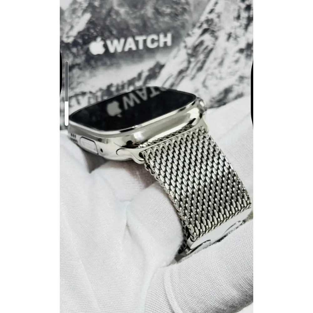 Custom Polished Apple Watch Ultra 3 Polished Milanese Loop