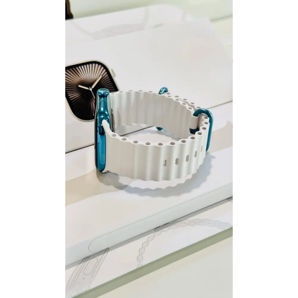 Custom Polished Sky Blue 46mm Apple Watch Series 10 Titanium – 2024 Release – LTE GPS