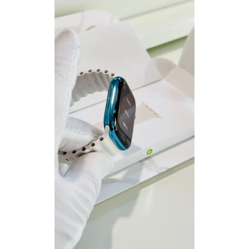 Custom Polished Sky Blue 46mm Apple Watch Series 10 Titanium – 2024 Release – LTE GPS