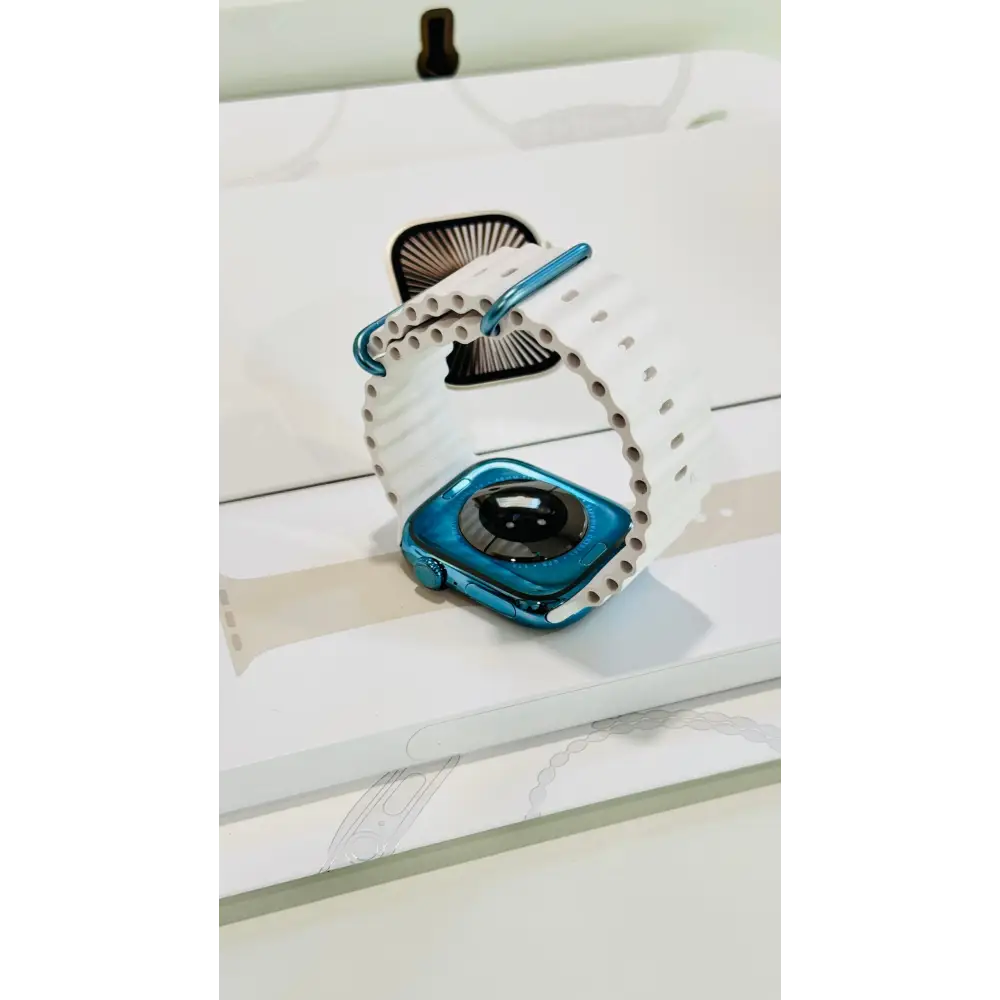 Custom Polished Sky Blue 46mm Apple Watch Series 10 Titanium – 2024 Release – LTE GPS