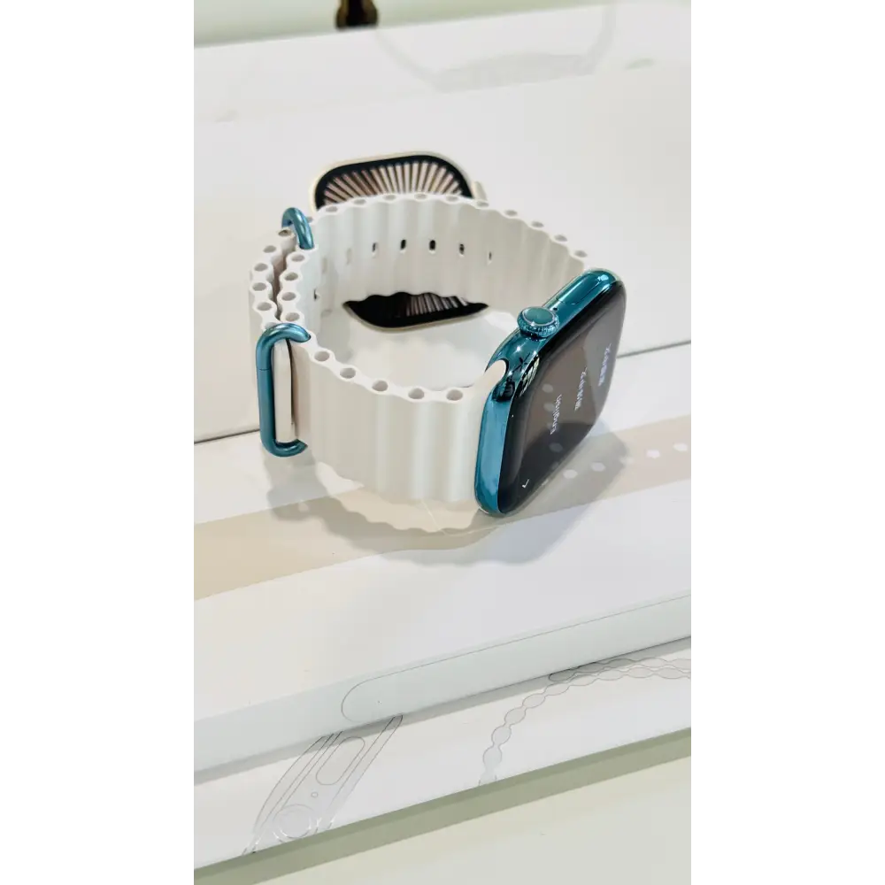 Custom Polished Sky Blue 46mm Apple Watch Series 10 Titanium – 2024 Release – LTE GPS