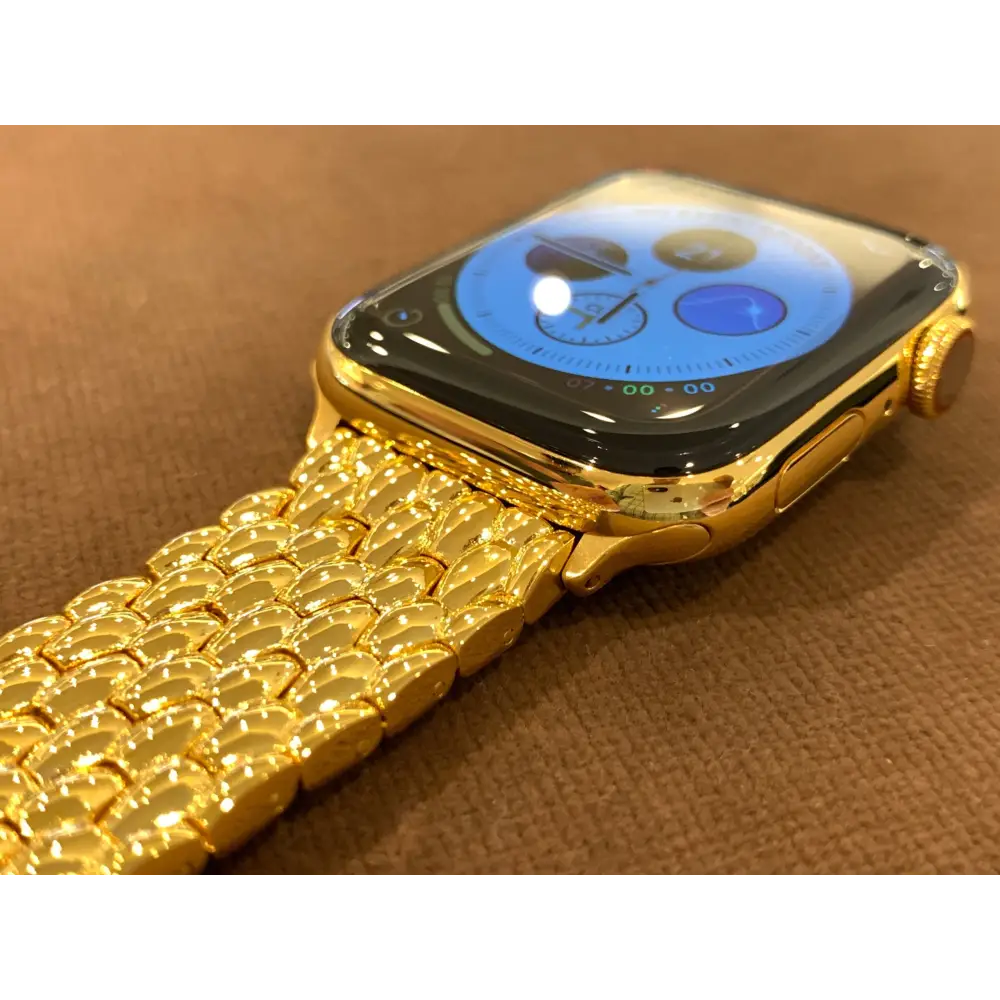 24K Gold Plated 45mm Apple Watch SERIES 9 with 24k Gold Plated Link Band Butterfly Buckle