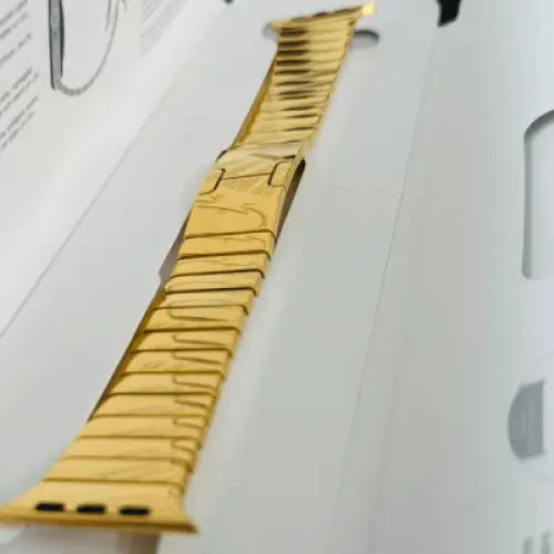 Authentic Apple Link Band Custom Polished and 24k Gold Plated fits Any Apple Watch Series size 42 44 45 49 and the Ultra 1 and 2 49mm