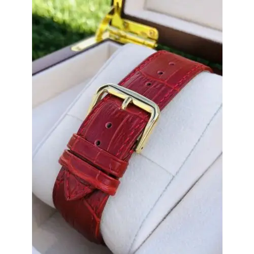 Red Alligator Leather For Apple Watch Any SERIES Size 44 45 49mm – BAND ONLY