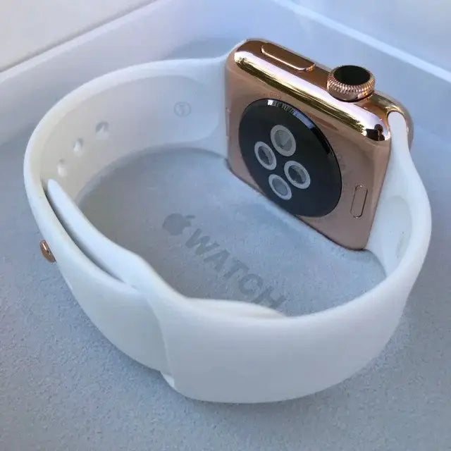 White Sport Band 24K Gold Plated Pin