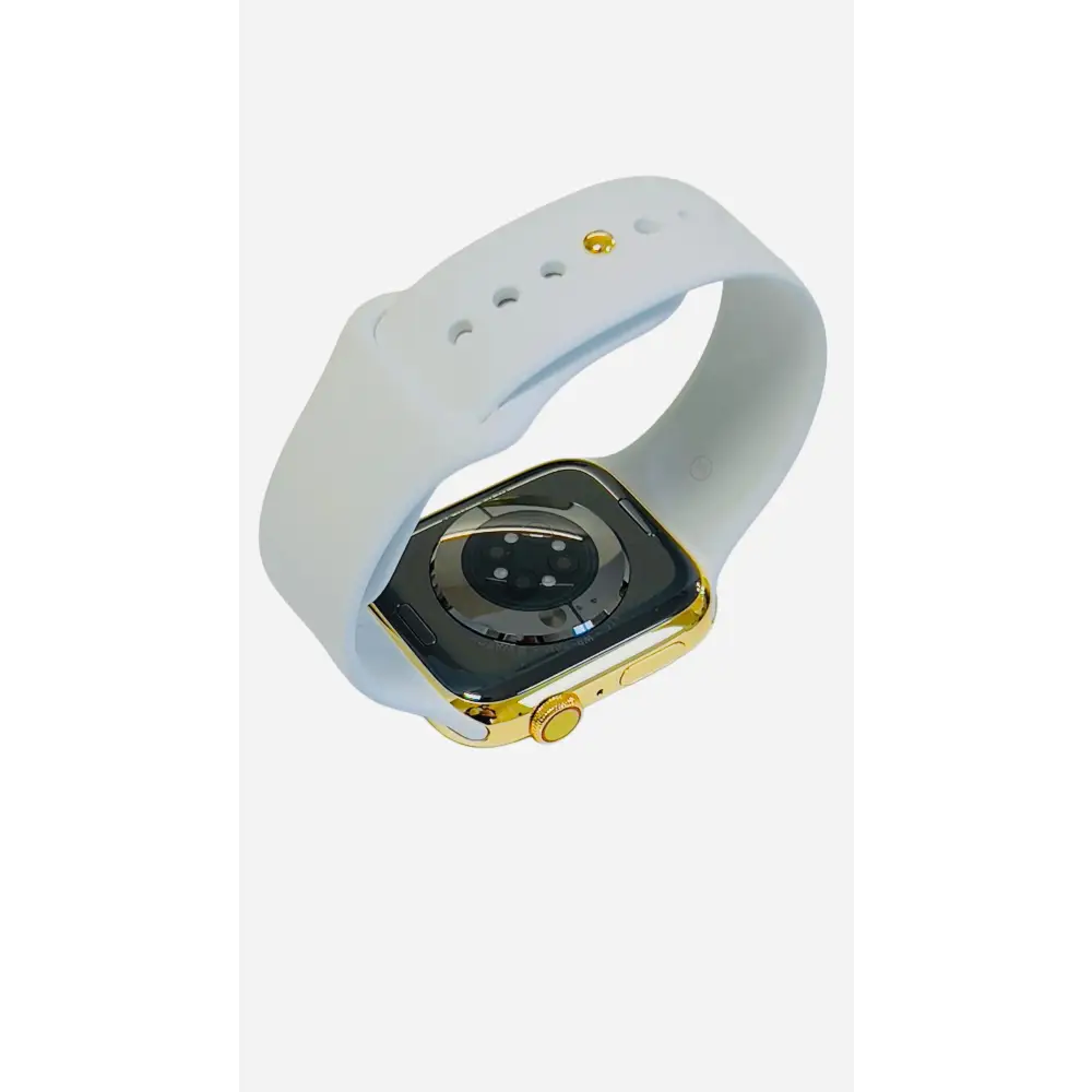 White Sports Band Custom 24k Gold Plated Pin for Apple Watch - White