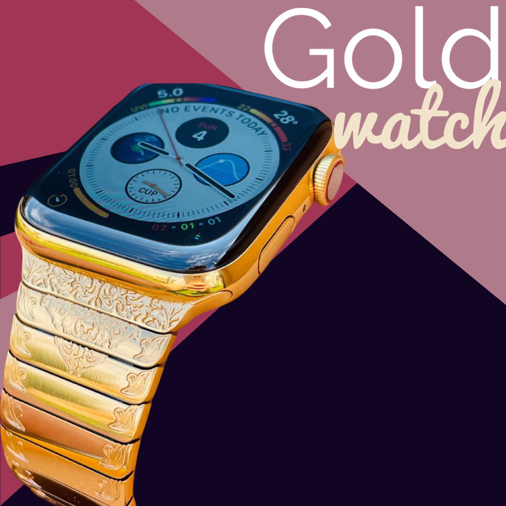 Custom 24K Rose Gold 45MM Apple Watch SERIES 9 Stainless Steel