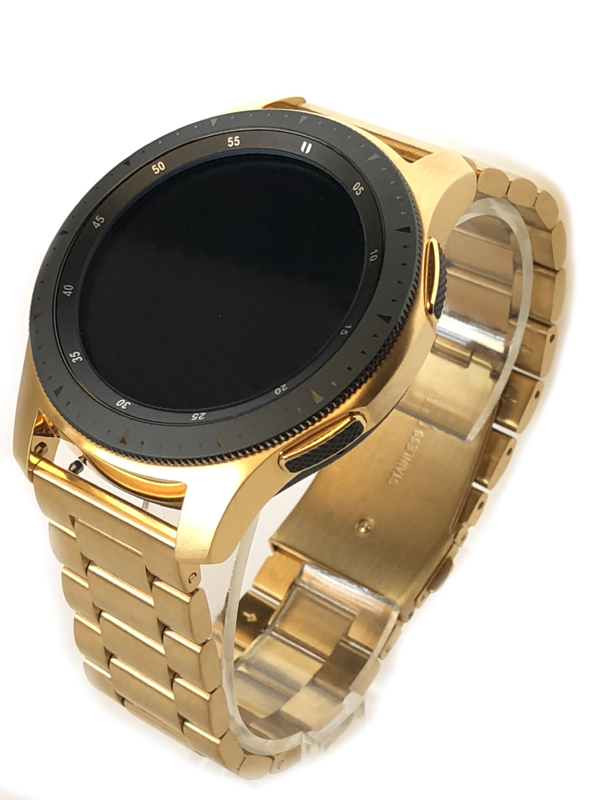 24K Gold 46MM Samsung Galaxy Watch with Gold Links Band