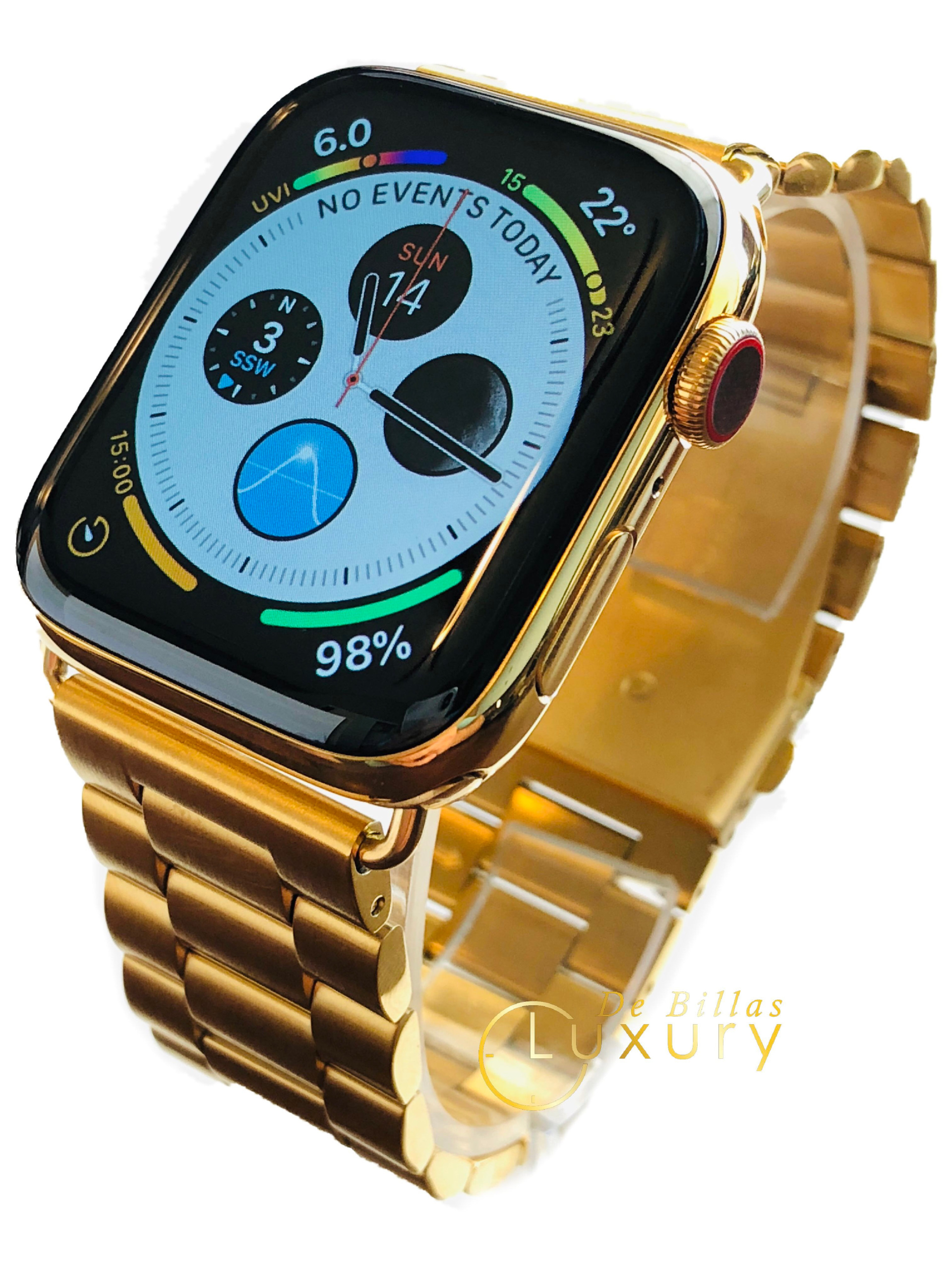 24K Gold 44MM Apple Watch SERIES 4 with Gold Links Band