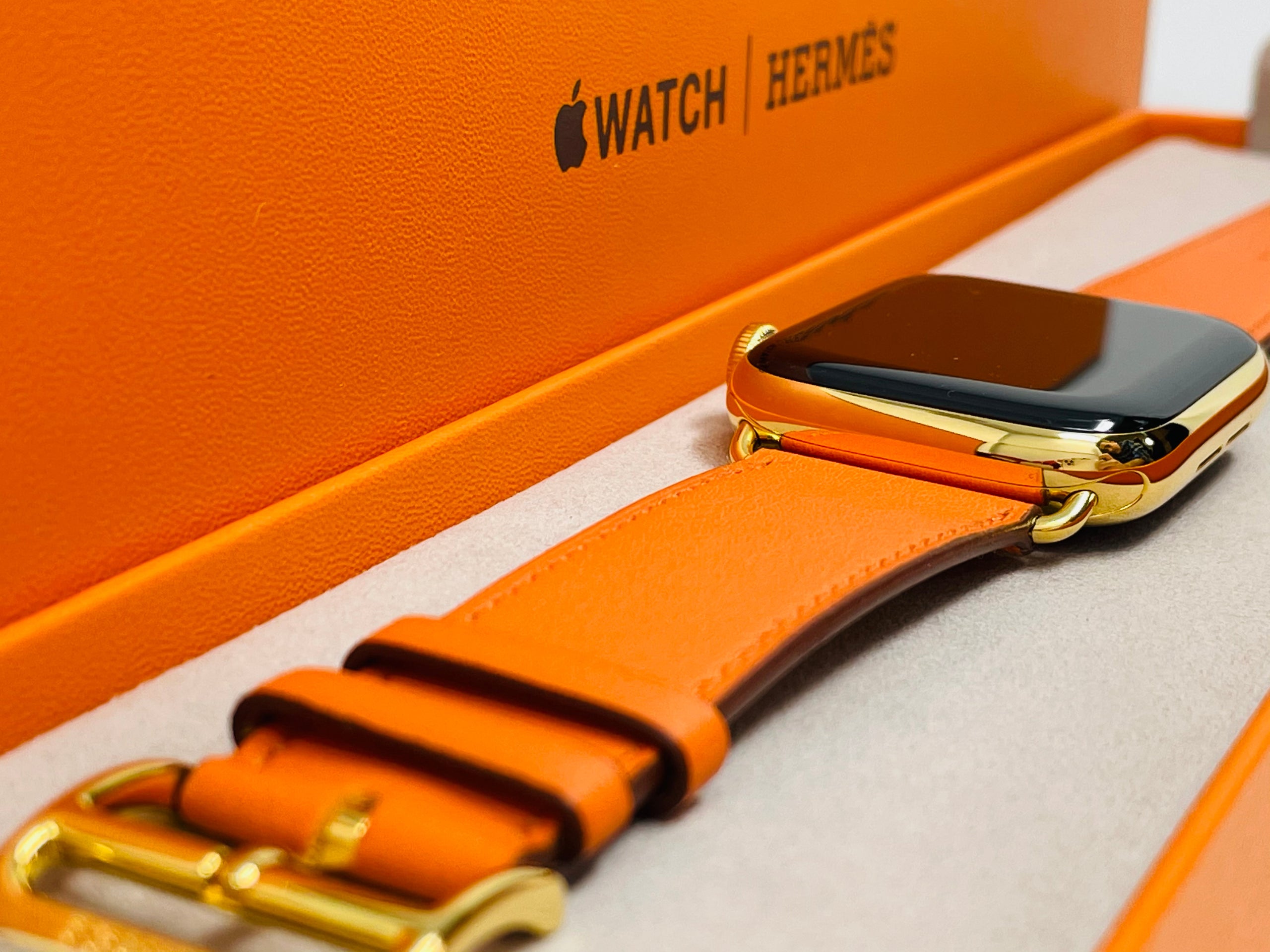 Hermes Apple Watch 40mm Double Tour Band only Rare 24k Gold Plated Custom